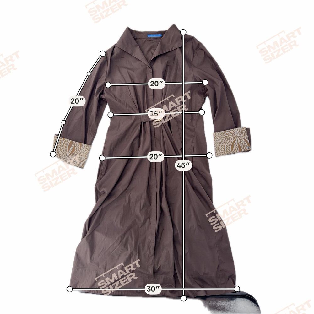 Title: J. McLaughlin Minae Brown Cotton D-Ring Belted Midi Shirt Dress Size XL - Picture 10 of 14